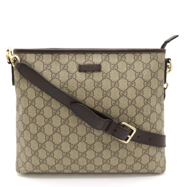 12440306 1 Gucci GG Supreme Shoulder Bag Beige Dark Brown