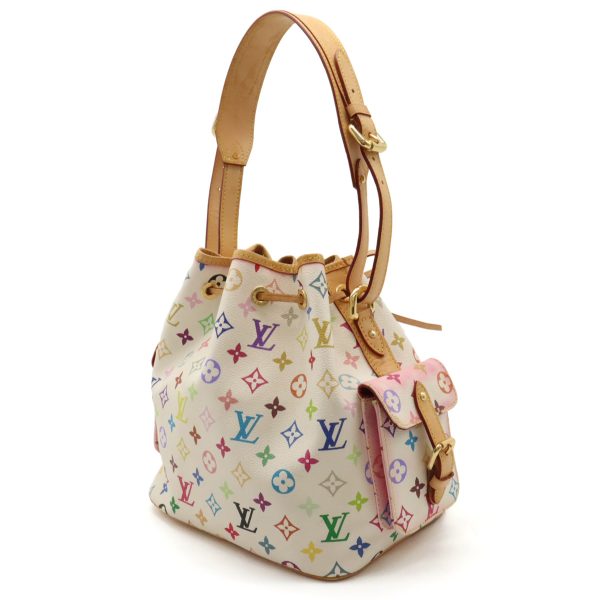 12440435 2 LOUIS VUITTON Petit Noe Shoulder Bag Monogram Multicolor White