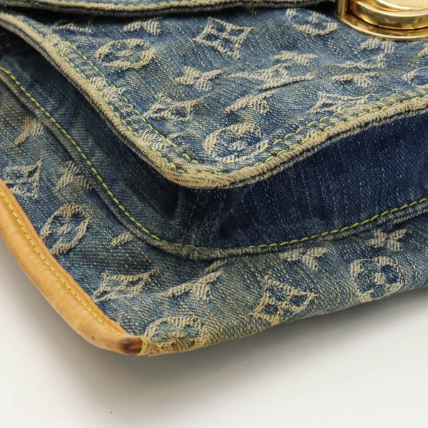 12440475 3 LOUIS VUITTON Denim Flat Shopper Tote Bag Monogram Blue