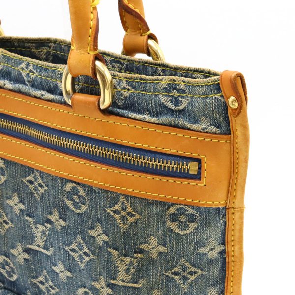 12440475 7 LOUIS VUITTON Denim Flat Shopper Tote Bag Monogram Blue