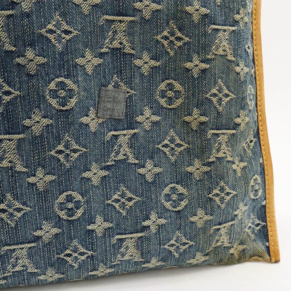 12440475 9 LOUIS VUITTON Denim Flat Shopper Tote Bag Monogram Blue