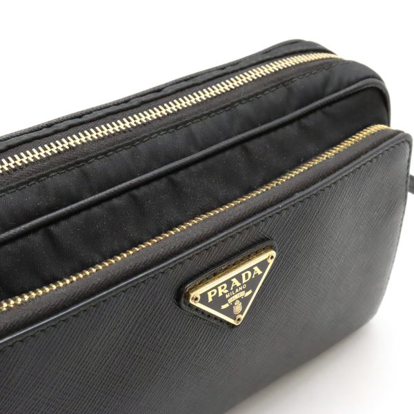 12440532 5 Prada Shoulder Wallet Nylon Nero