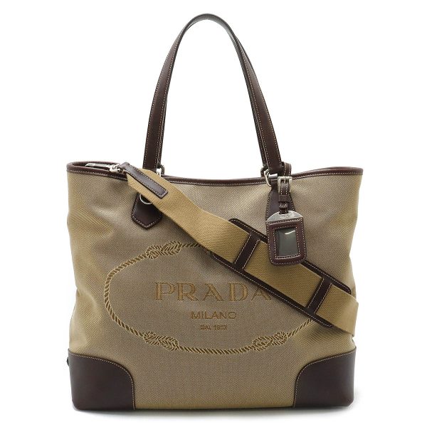 12440590 1 Prada Tote Bag Canvas Beige