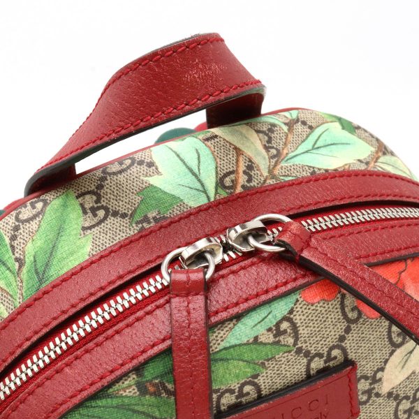 12440596 5 Gucci GG Supreme Tian Backpack Khaki Beige