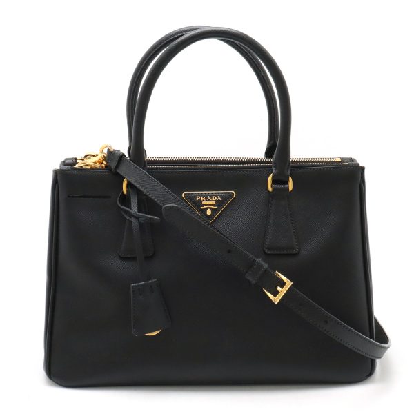 12440645 1 Prada Saffiano Lux Galleria Handbag Leather Nero BN