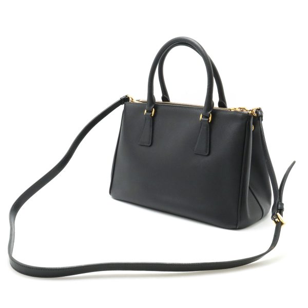 12440645 2 Prada Saffiano Lux Galleria Handbag Leather Nero BN