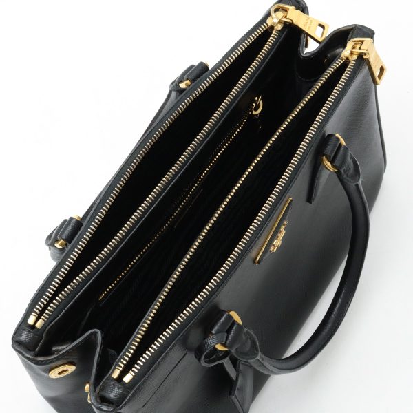 12440645 7 Prada Saffiano Lux Galleria Handbag Leather Nero BN