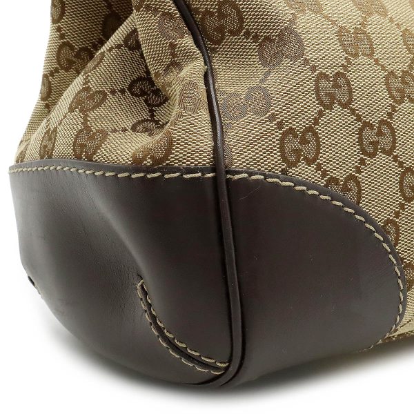 12440740 9 Gucci GG Princy Sherry Line Tote Beige Dark Brown