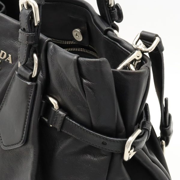 12440983 6 Prada Tote Bag Leather Nero