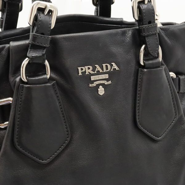 12440983 8 Prada Tote Bag Leather Nero