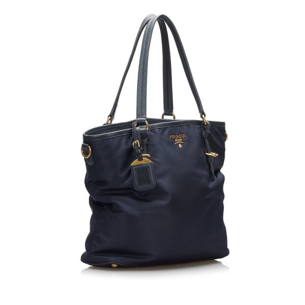 125rzw8zvkcc6le8 2 Prada Tote Bag Shoulder Bag 2 Way Nylon Leather Navy