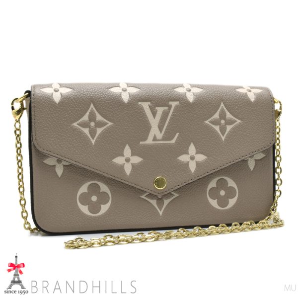 131253 1 Louis Vuitton Pochette Felicie Monogram Empreinte Creme