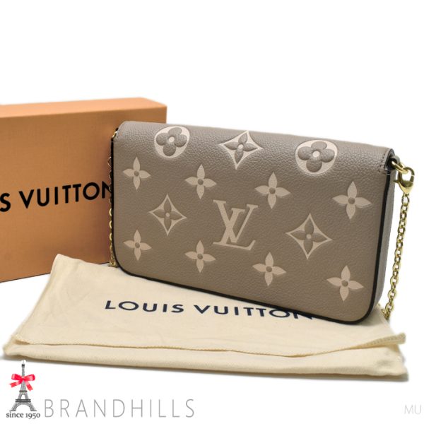 131253 3 Louis Vuitton Pochette Felicie Monogram Empreinte Creme