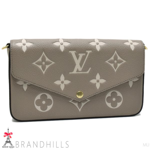 131253 4 Louis Vuitton Pochette Felicie Monogram Empreinte Creme