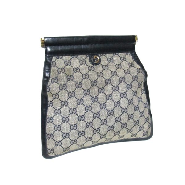 135278 1 Gucci Monogram Leather Clutch Bag Navy