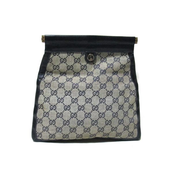 135278 2 Gucci Monogram Leather Clutch Bag Navy