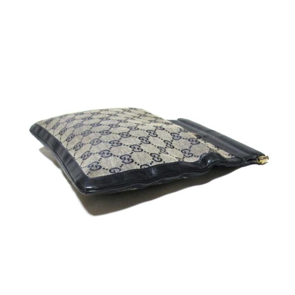 135278 3 Gucci Monogram Leather Clutch Bag Navy