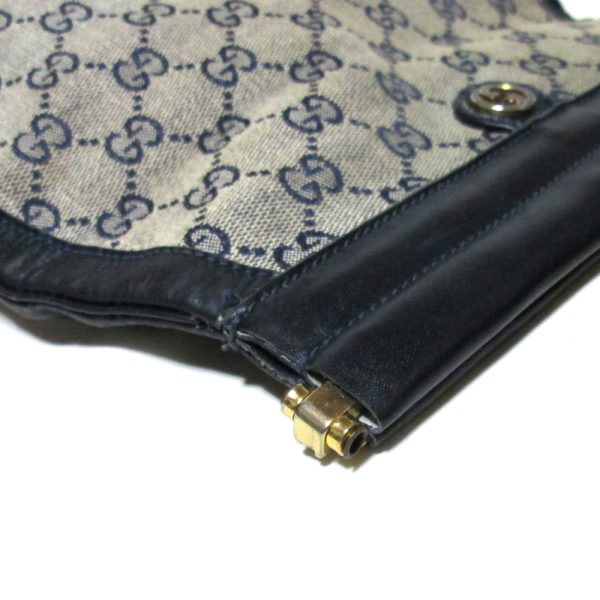 135278 5 Gucci Monogram Leather Clutch Bag Navy