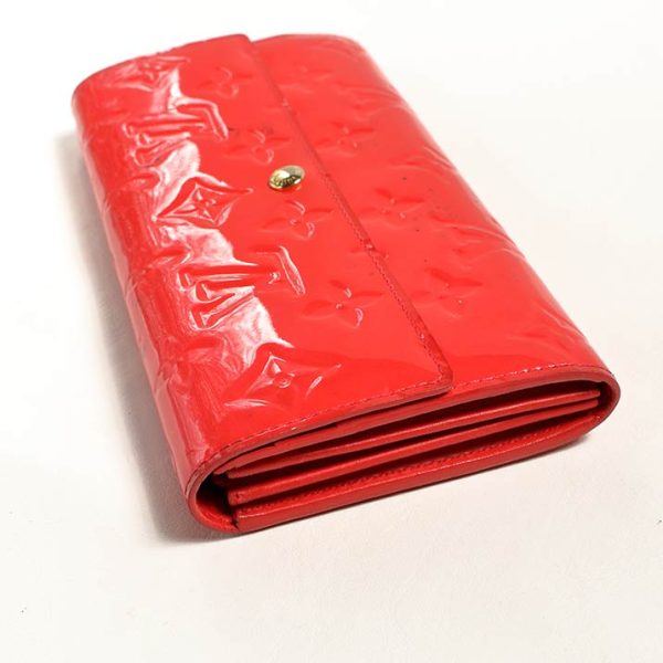 13584 10 Louis Vuitton Portefeuille Sala Long Wallet Leather Red