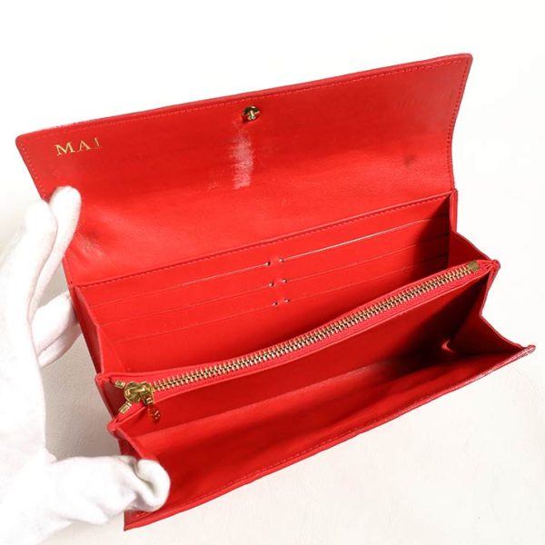 13584 3 Louis Vuitton Portefeuille Sala Long Wallet Leather Red