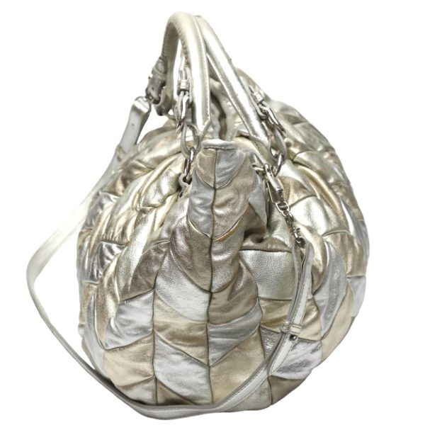 1402280002035 1 5 Miu Miu 2WAY Nappa Patch Bag Silver