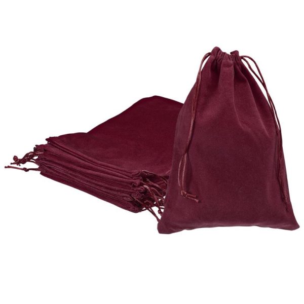 14436067 0 Patikil Velvet Drawstring Bag Burgundy