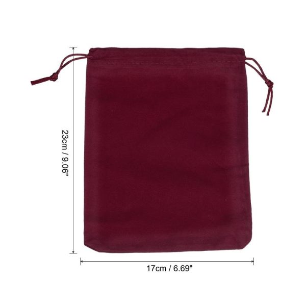 14436067 1 Patikil Velvet Drawstring Bag Burgundy