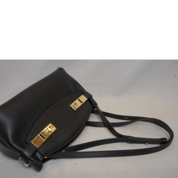 14495 4 Ferragamo Hug Pouch Clutch Shoulder Black