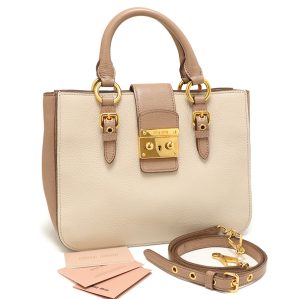 15 1634 Miu Miu Madras 2WAY Shoulder Bag