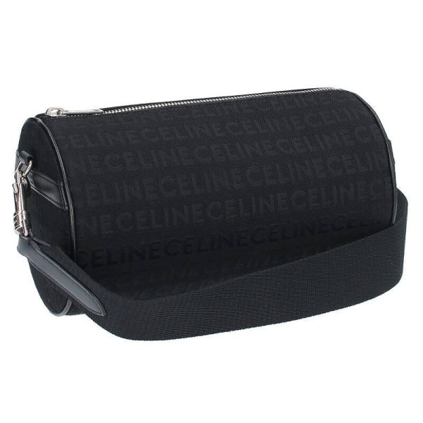 15052 240223 0019 1 Celine Full Logo Jacquard Cylinder Shoulder Bag Black