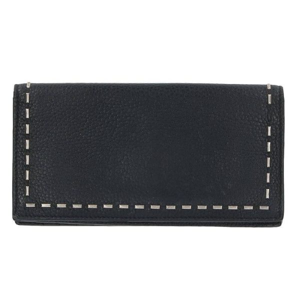 15268 230926 0474 2 Fendi Leather Long Wallet Black