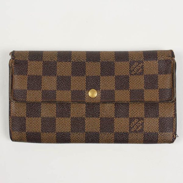 15759 Louis Vuitton Damier Long Wallet Leather Brown