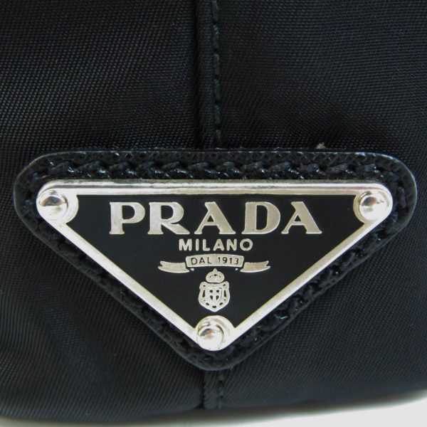 1599410 1234 11 Prada Leather Nylon Shoulder Bag Black