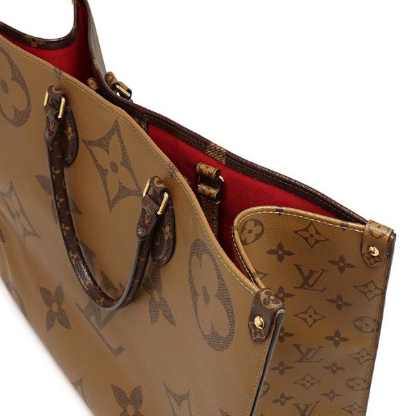 16 3272 Louis Vuitton Giant Monogram Reverse On the Go GM Brown