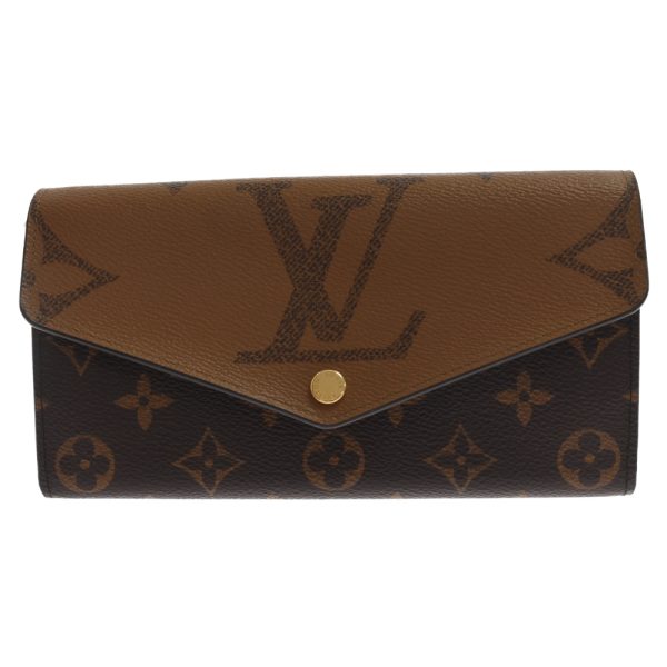 1624f110001 1 LOUIS VUITTON Portefeuille Sarah Monogram Reverse Wallet Canvas Brown