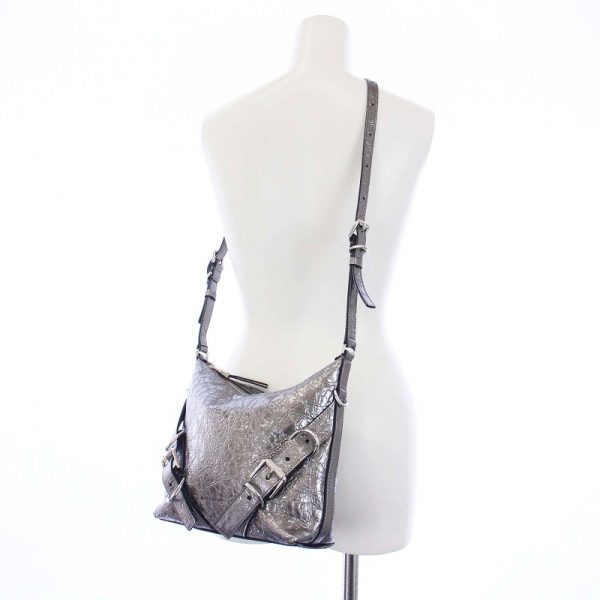 163 102405220003 3 Givenchy Voyeur Crossbody Bag Laminated Leather Metallic Gray