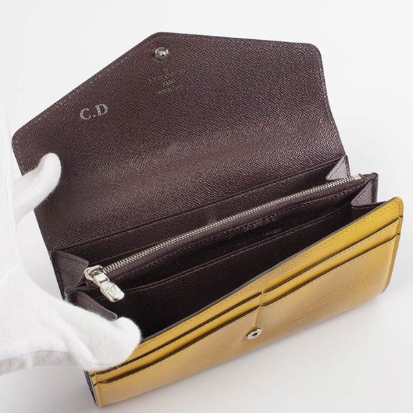 16417 3 Louis Vuitton Epi Portefeuille Sara Long Wallet Leather Brown