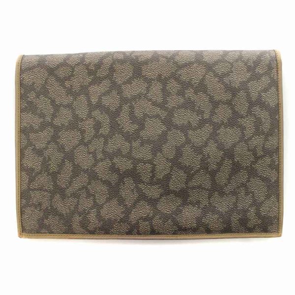 165 802405300059 2 Yves Saint Laurent Clutch Bag Giraffe Pattern Brown