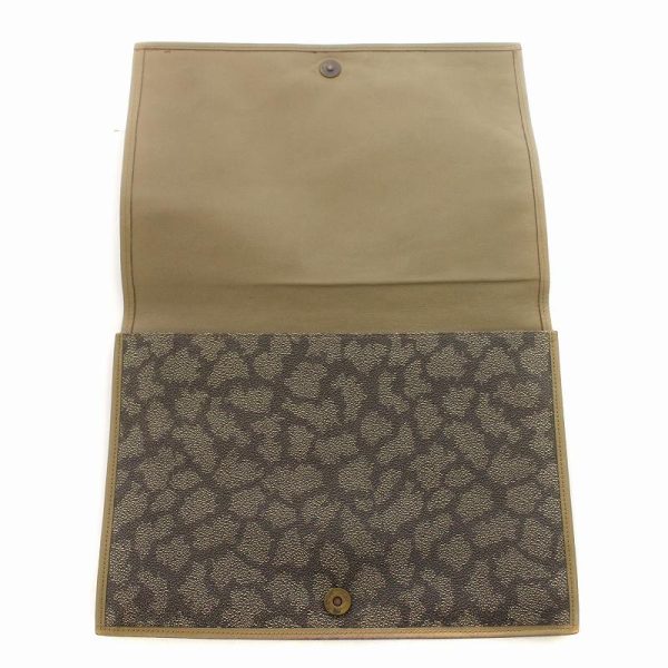 165 802405300059 5 Yves Saint Laurent Clutch Bag Giraffe Pattern Brown