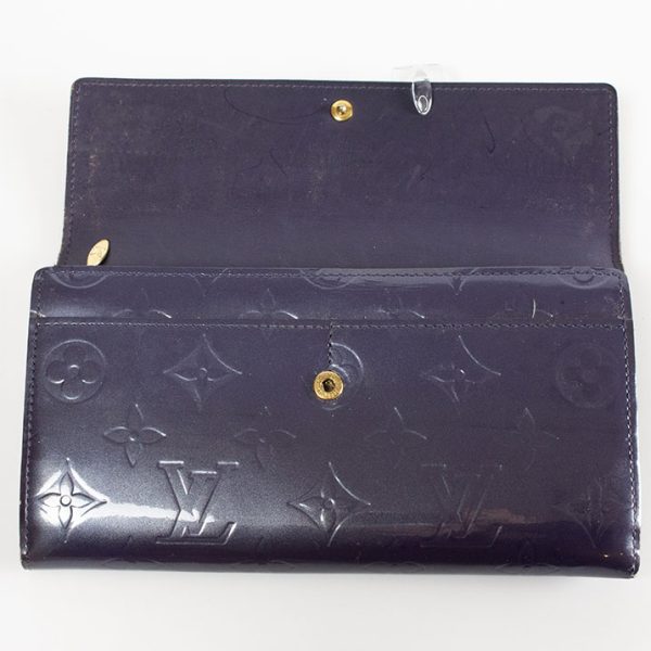 16560 5 Louis Vuitton Pochette Porte Mone Credit Long Wallet Leather Blue