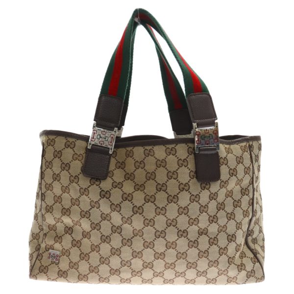 1724b100012 1 GUCCI GG Canvas Tote Bag Canvas Beige