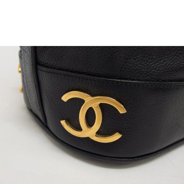 17487 7 Chanel Caviar Skin Drawstring Shoulder Bag Black