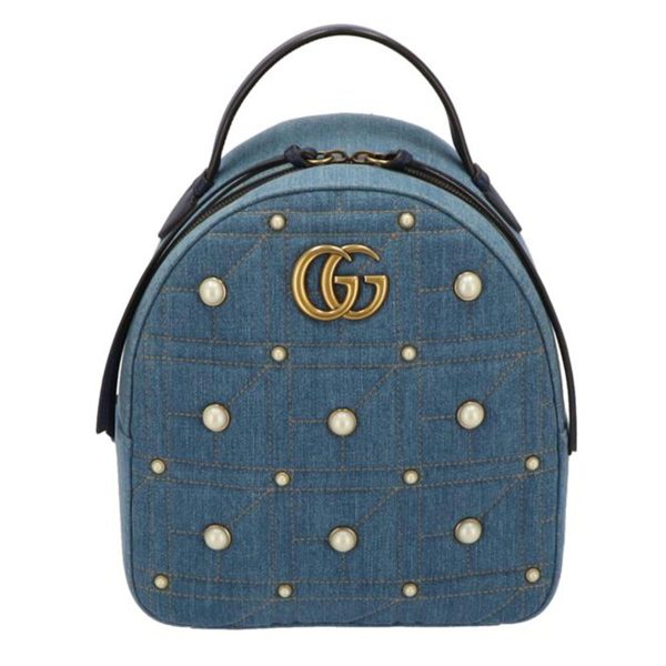 18244 1 Gucci GG Marmont Denim Backpack