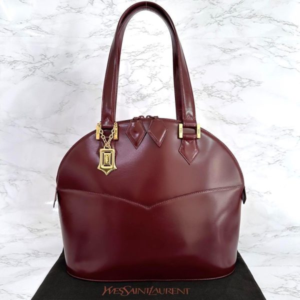 18481 Saint Laurent YSL Leather Tote Bag Bordeaux