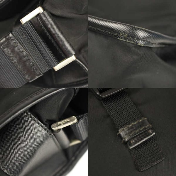 18517 6 Prada Shoulder Bag Nylon Crossbody Gusset Approx Black