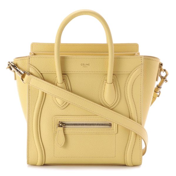 18924 3dru 11po05 Celine Luggage Nano Calfskin Handbag Yellow