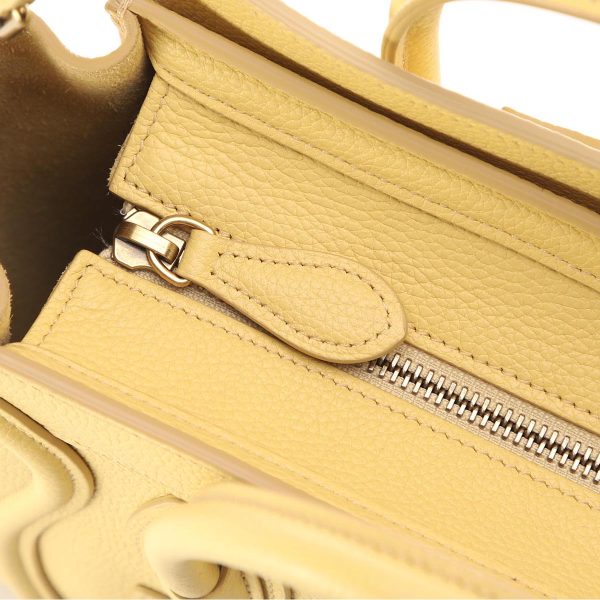 18924 3dru 11po11 Celine Luggage Nano Calfskin Handbag Yellow