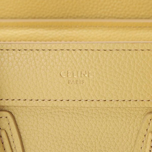 18924 3dru 11po12 Celine Luggage Nano Calfskin Handbag Yellow