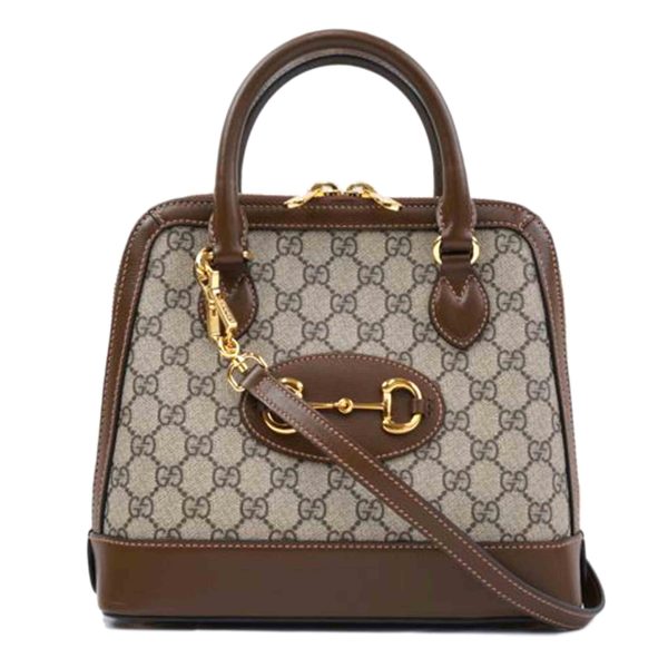 19013 1 Gucci Horsebit 1955 2way Bag Beige