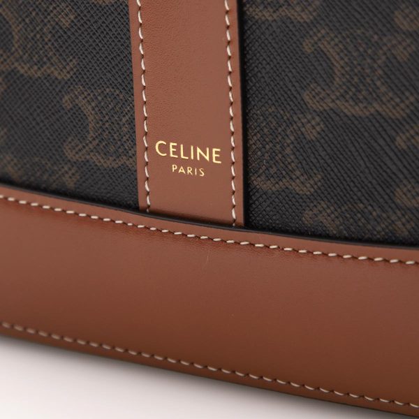 19144 2cas 04lu08 Celine Macadam Vanity Pouch PVC Leather Brown